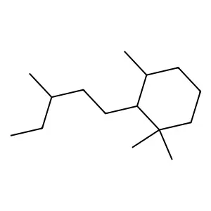 1,1,3-Trimethyl-2-(3-methylpentyl)cyclohexane structure