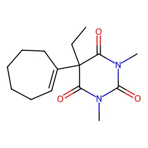 5-(1-Cyclohepten-1-yl)-5-ethyl-1,3-dimethyl-2,4,6(1H,3H,5H)-pyrimidinetrione structure