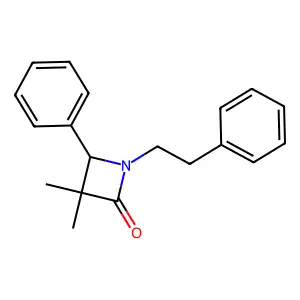 3,3-Dimethyl-4-phenyl-1-(2-phenylethyl)-2-azetidinone structure