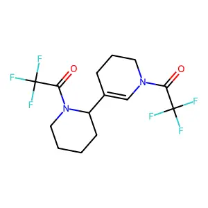 Pyridine, 1,2,3,4-tetrahydro-1-(trifluoroacetyl)-5-[1-(trifluoroacetyl)-2-piperidinyl]- structure