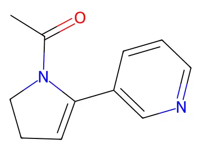 1H-Pyrrole, 1-acetyl-2,3-dihydro-5-(3-pyridinyl)- structure