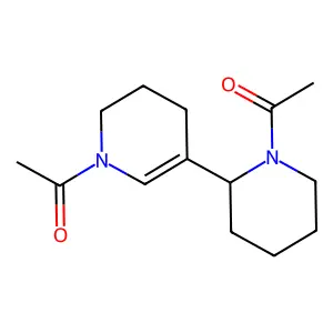 1-Acetyl-5-(1-acetyl-2-piperidinyl)-1,2,3,4-tetrahydropyridine structure