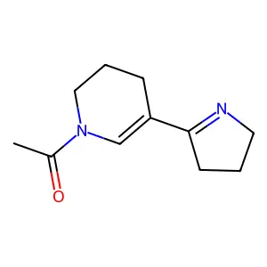 1-Acetyl-5-(3,4-dihydro-2H-pyrrol-5-yl)-1,2,3,4-tetrahydropyridine structure