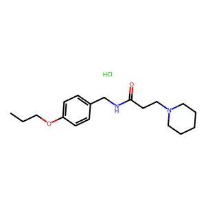 1-Piperidinepropionamide, N-(p-propoxybenzyl)-, hydrochloride structure