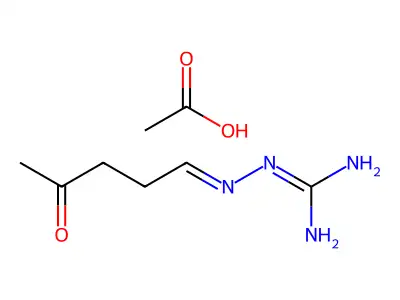 Acetic acid;2-(4-oxopentylideneamino)guanidine structure