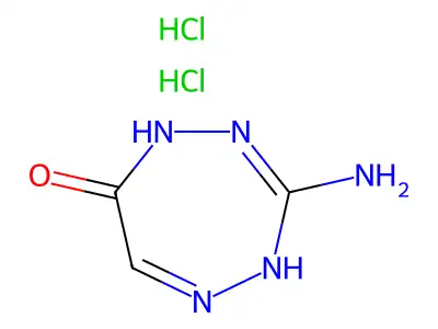 6H-1,2,4,5-Tetrazepin-6-one, 3-amino-2,5-dihydro-, dihydrochloride structure