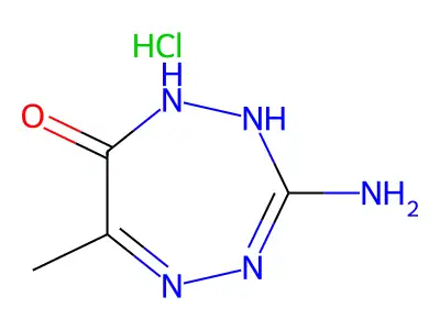 6H-1,2,4,5-Tetrazepin-6-one, 3-amino-2,5-dihydro-7-methyl-, monohydrochloride structure
