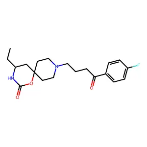 1-Oxa-3,9-diazaspiro(5.5)undecan-2-one, 5-ethyl-9-(3-(p-fluorobenzoyl)propyl)- structure