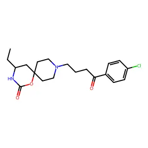 1-Oxa-3,9-diazaspiro(5.5)undecan-2-one, 5-ethyl-9-(3-(p-chlorobenzoyl)propyl)- structure