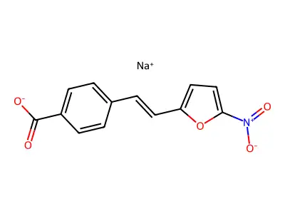 sodium,4-[(E)-2-(5-nitrofuran-2-yl)ethenyl]benzoate structure