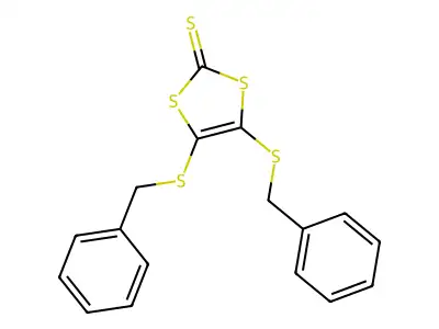 1,3-Dithiole-2-thione, 4,5-bis[(phenylmethyl)thio]- structure