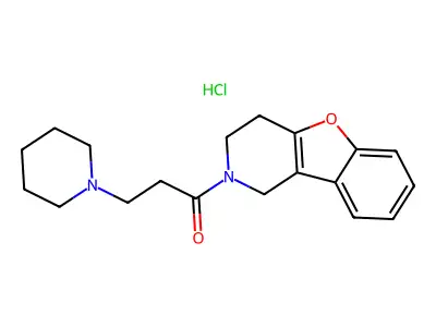 Benzofuro(3,2-c)pyridine, 1,2,3,4-tetrahydro-2-(3-piperidinylpropionyl)-, hydrochloride structure