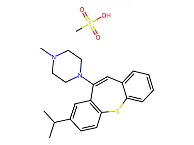 C22H26N2S.CH4O3S.1/2H2O structure