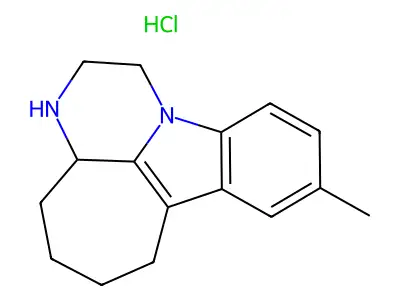 1,2,3,3a,4,5,6,7-Octahydro-9-methyl-3,11b-diazacyclohepta(jk)fluorene monohydrochloride structure