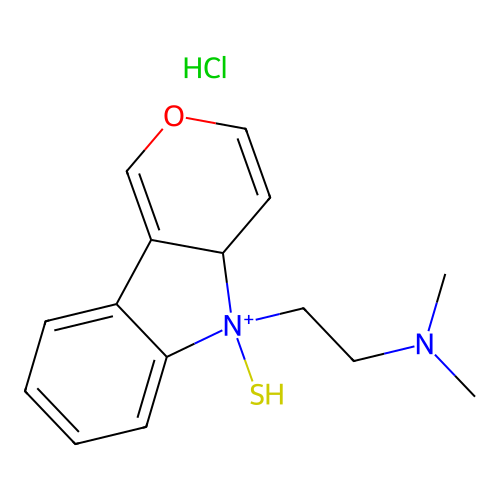 5-(2-(Dimethylamino)ethyl)-1,3,4,5-tetrahydrothiopyrano(4,3-b)indole monohydrochloride structure