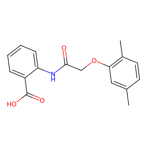 2-{[(2,5-Dimethylphenoxy)acetyl]amino}benzoic acid structure