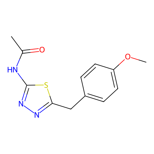 N-[5-(4-methoxybenzyl)-1,3,4-thiadiazol-2-yl]acetamide structure