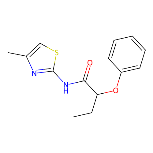 N-(4-methyl-1,3-thiazol-2-yl)-2-phenoxybutanamide structure