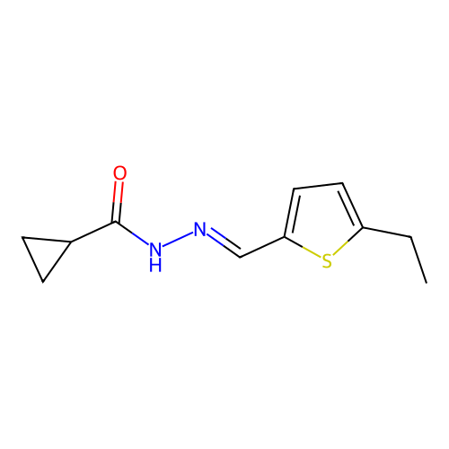 N-[(5-ethylthiophen-2-yl)methylideneamino]cyclopropanecarboxamide structure