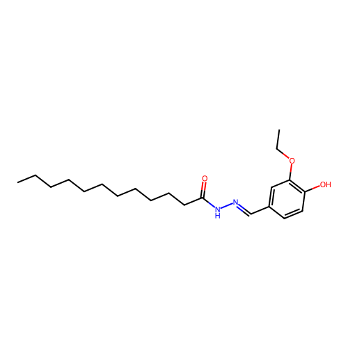 N-[(3-ethoxy-4-hydroxyphenyl)methylideneamino]dodecanamide structure
