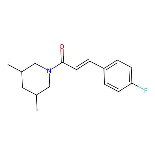 (E)-1-(3,5-dimethylpiperidin-1-yl)-3-(4-fluorophenyl)prop-2-en-1-one structure