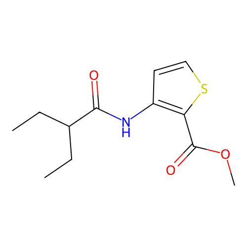 Methyl 3-(2-ethylbutanoylamino)thiophene-2-carboxylate structure