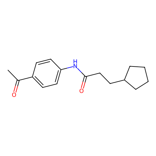 N-(4-acetylphenyl)-3-cyclopentylpropanamide structure