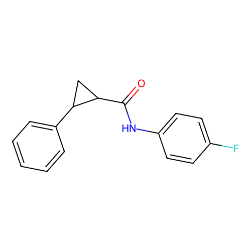 N-(4-fluorophenyl)-2-phenylcyclopropane-1-carboxamide structure