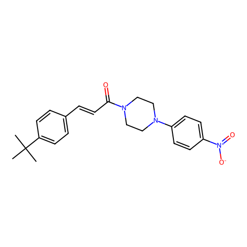 (E)-3-(4-tert-butylphenyl)-1-[4-(4-nitrophenyl)piperazin-1-yl]prop-2-en-1-one structure
