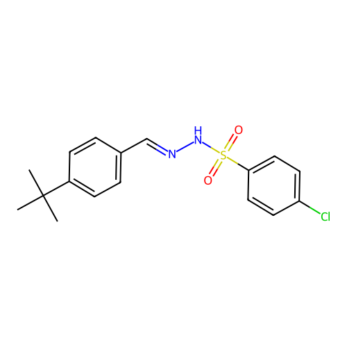 N'-(4-tert-butylbenzylidene)-4-chlorobenzenesulfonohydrazide structure
