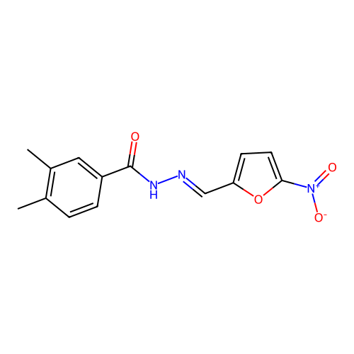 3,4-dimethyl-N-[(5-nitrofuran-2-yl)methylideneamino]benzamide structure