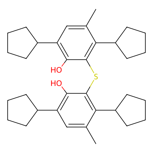 2,2'-Thiobis(3,6-dicyclopentyl-p-cresol) structure