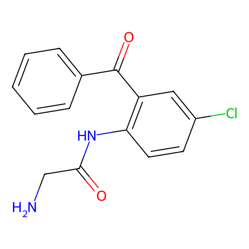 Acetamide, 2-amino-N-(2-benzoyl-4-chlorophenyl)- structure