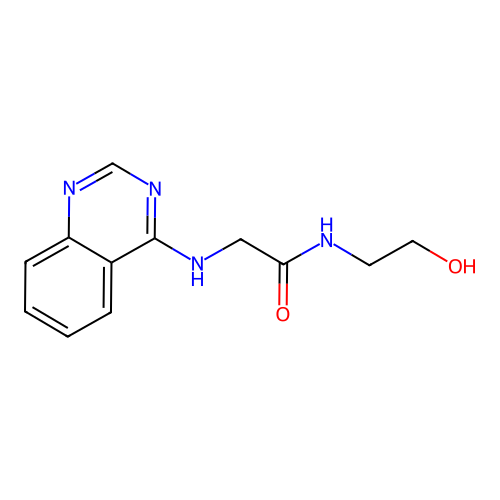 N-(2-hydroxyethyl)-2-(quinazolin-4-ylamino)acetamide structure