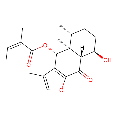 2-Butenoic acid, 2-methyl-, 4,4a,5,6,7,8,8a,9-octahydro-8-hydroxy-3,4a,5-trimethyl-9-oxonaphtho(2,3-b)furan-4-yl ester, (4S-(4alpha(Z),4aalpha,5alpha,8beta,8abeta))- structure