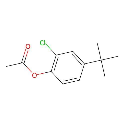 Chloro-4-(1,1-dimethylethyl)phenol acetate structure