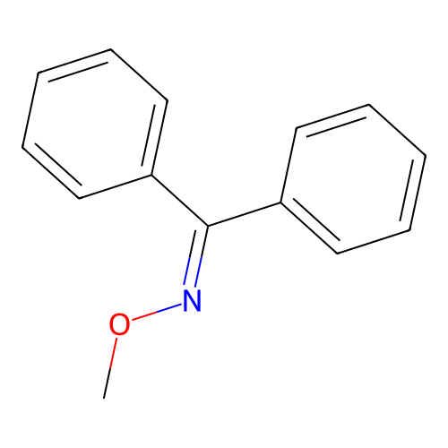 Benzophenone, O-methyloxime structure