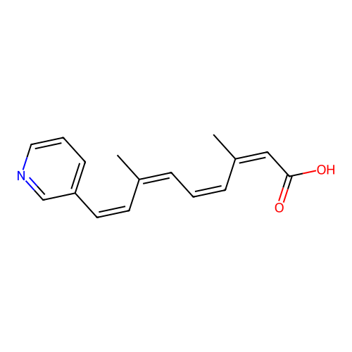 2,4,6,8-Nonatetraenoic acid, 3,7-dimethyl-9-(3-pyridinyl)-, (all-E)- structure