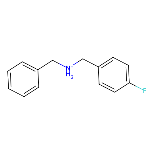 Benzyl-[(4-fluorophenyl)methyl]azanium structure