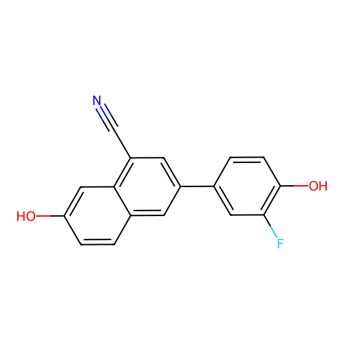 3-(3-Fluoro-4-hydroxyphenyl)-7-hydroxy-1-naphthonitrile structure