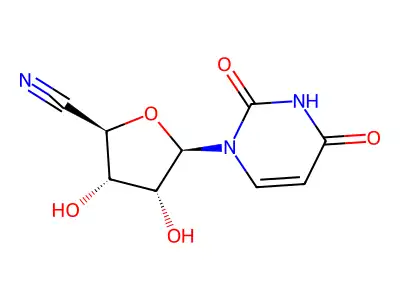 1-Deoxy-1-(3,4-dihydro-2,4-dioxo-1(2H)-pyrimidinyl)-beta-D-ribofuranurononitrile structure