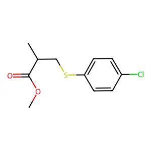 Methyl 3-(4-chlorophenylthio)-2-methylpropionate structure