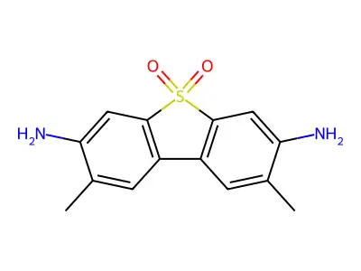 3,7-Dibenzothiophenediamine, 2,8-dimethyl-, 5,5-dioxide structure