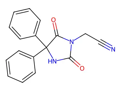 2-(2,5-Dioxo-4,4-diphenylimidazolidin-1-yl)acetonitrile structure