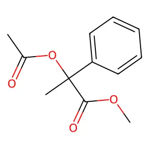 Benzeneacetic acid, alpha-(acetyloxy)-alpha-methyl-, methyl ester structure