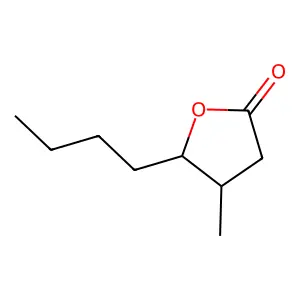 2(3H)-Furanone, 5-butyldihydro-4-methyl-, cis- structure