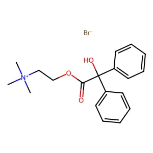 2-((Hydroxy(diphenyl)acetyl)oxy)-N,N,N-trimethylethan-1-aminium bromide structure