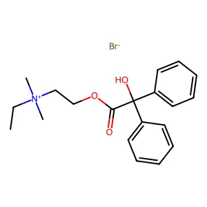 Ammonium, dimethylethyl(2-hydroxyethyl)-, bromide, benzilate structure