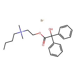 Ammonium, butyldimethyl(2-hydroxyethyl)-, bromide, benzilate structure