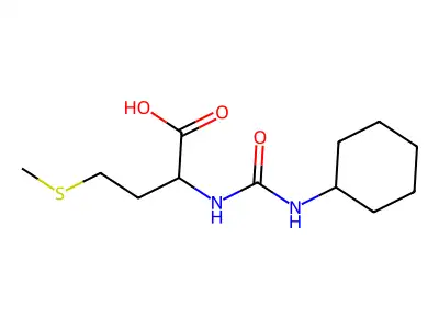 2-[(Cyclohexylamino)carbonylamino]-4-methylthiobutanoic acid structure